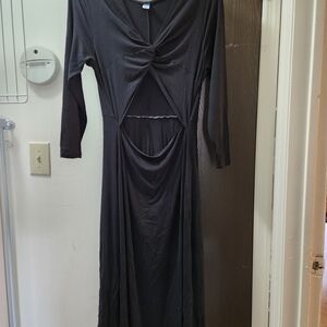 Old Navy Black Long Sleeve Twist Dress